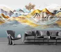 Custom Wallpaper 3d Modern light luxury abstract artistic conception ink landscape bedroom 3D background TV Background Wallpaper mural