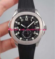 11 Stil Luxus Armbanduhr 5164A-001 Reisezeit Dual Time Zone 40,8 mm Fleck Lünette Gummi Armband Automatische Mode Herrenuhr Armbanduhr
