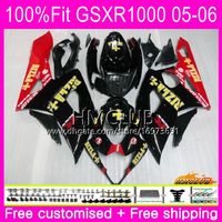 鈴木GSX-R1000 GSXR 1000 05 06 Bodywork Hot Black Red 11hm.47 GSXR1000 05 06 K5 GSX R1000 GSXR-1000 2005 2006フェアリング