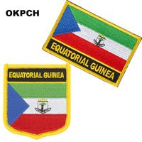 Free Shipping Equatorial Guinea Flag Embroidery Iron on Patch 2pcs per Set PT0047-2