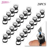 20pcs Disposable Microblading Ink Cup Rings with Sponge Pigment Holder Tattoo Supply Microblade Permanent Makeup Tool