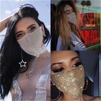 ABD Pullu Bling Parti Maskesi Yapay elmas Masquerade Ağız Maskeleri Kristal Parti Yüz Yüz Veil Dekorasyon Kulübü Stil Yapay elmas Parti Maskesi