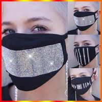 Trendig Bling Rhinestone Face Mask Jewlery för Kvinnor Nattklubbparti Masker Anti-dimma Dammsäker Bomull Skyddsmask