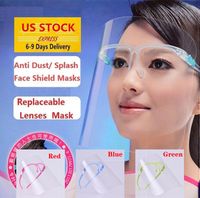 US STOCK, 5 Farben löschen Gesichtsschutzschild Maske Kunststoffsiebwechsler Vollgesichtsschutz Isolation Maske Anti-Beschlag-Öl-Schutzschild-Maske