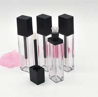 7ml 투명 사각형 병의 립 립글로스 튜브 빈 립글로스 샘플 컨테이너 화장품 입술 유약 포장 병