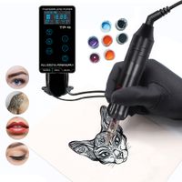 Máquina completa de la máquina de tatuaje Kit LCD Pantalla táctil de la fuente de alimentación con la aguja para el artista del tatuaje principiante