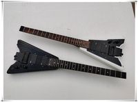 Nouvelle arrivee ! Custom Factory Headless Guitare électrique avec 2 micros, 6 strins, Matériel noir, Touche palissandre, offre sur mesure