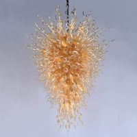 Современные подвесные светильники фонари для украшения спальни 54 дюйма шампанского цвета творческий минималистский вздутый стеклянный стеклянный люстра