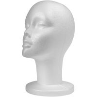 Styrofoam Foam Mannequin Wig Head Display Hat Cap Wig Holder White Foam Head JF0036