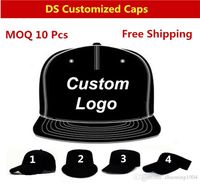 Capas de béisbol personalizadas Ajustable Flat Flat Hip Hop Snapbacks Sombreros de impresión de bordado ajustado LOGO Men Men Women Kids Disponible