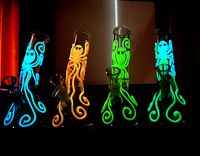8 "Luminous Octopus Pattern Padrão Bence Bence Bencer Beaker Bongo Com Pinço de Gelo