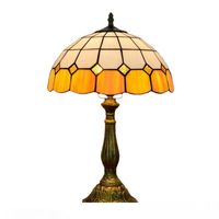 Tiffany style Vitrail Lampes de table Bar Restaurant Hôtel Chambre simple Lampe de chevet orange aGlass Lampe de bureau TF035
