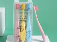 dropshipping Cepillo de dientes Cepillo de dientes de dibujos animados de 3 Pack fino y suave pelo del bebé del cepillo de dientes de color caramelo niños del macaron niños