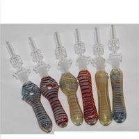 Accessori per fumatori Kit di vetro NC con suggerimenti al quarzo DAB Straw Oil Rigs Silicone Tubo Rig