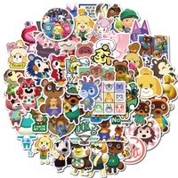 50 PCS Mixed Animal Car Stickers Crossing Game For Skateboar...