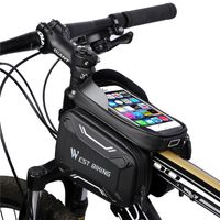自転車袋高品質のMTB道路山の自転車フロントフレームバッグサイクリングアクセサリー防水スクリーンタッチトップチューブ電話バッグ