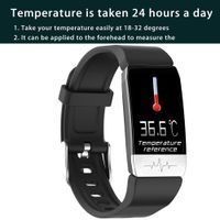 relógio pulseira inteligente Pulseira Corpo Temperatura Pressão Arterial monitor de frequência cardíaca para Android iOS aptidão monitor de rastreador sono