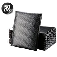 50 teile / los schwarze Schaumstoffumschlag-Taschen Self-Siegel-Mails, gepolsterte Verschiffen-Umschläge mit Blase Mailing-Tasche Versand-Pakete Tasche