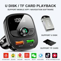 QC 3.0 mains libres 5,0 Transmetteur FM Modulator voiture Bluetooth Kit de voiture double USB chargeur de voiture Lecteur MP3 TF carte adaptateur musique