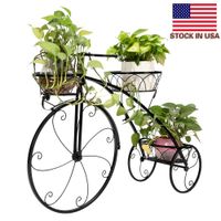 홈 장식 정원 장식 세발 자전거 스탠드 꽃 냄비 카트 홀더 크리 에이 티브 패션 실내 식물 철 프레임
