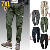 7XL Cargo Pants Men Quality Cotton Pencil Pants Male Washed ...