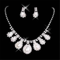 15040 In Stock Ivory Jewelry Sets With Earring Elegant Formal Prom Evening Party Wear Bridal Jewelry