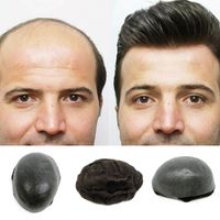 thin skin base human hair mens wigs skins hair replacement mens toupee