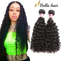 Bella Hair® 2 unids / lote grado más alto grado peruano profundo rizado onda cabello brazaleño pelo tejido espesor crudo indio extensiones de cabello