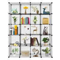 Enkel Modern Minimalistisk Kombination Storage Living Room Bookcase Storage Finishing Rack Iron Mesh Folding Garderob