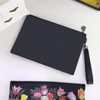 2020 of the latebest tiger black letter canvas clutch bag with box Genuine Leather square men wallet leather purse women Money wallet 496346