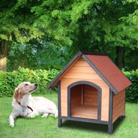 Hund Holz Häuser Zwinger Zubehör Frischer orangefarbener roter Zaun Bestseller Outdoor Doghouse Protection Pet Supplies Atmungsaktiv Zelt Stein