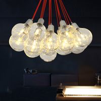 Red Idle Max Sea Urchins Glass Pendant Lamp Chandelier Home Living Room Dining Room Bedroom Ceiling Light 19 Lights PA0477