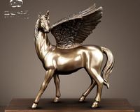 2020 hot sale Factory direct cold casting copper resin handicraft wholesale home creative living room ornaments animal Unicorn customization