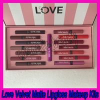 .Hot lip make-up liefde fluwelen matte crème lip vlek gloss set vloeibare lipstick langdurige vocht lipgloss make-up kits 15 kleur