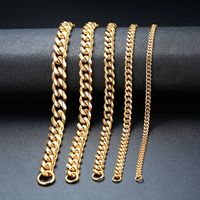 Joyería de moda hombres pulsera mujer pulsera cadenas pulsera acero inoxidable enlace pulseras brazalete oro plata negro color 3MM-11mm