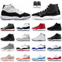 25-я годовщина Jumpman Баскетбол обувь 11 11s Высокий Низкий белый Бред Concord 45 Metallic Silver Гамма Синий Мужские Кроссовки спортивные кроссовки