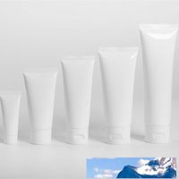 Weißes Plastikkosmetik-Rohr-Nachfüllbarer Lippen-Balsam-Container-Testverpackung drückte sich auf den Kopfgut-Flasche für Handscreme Sunscreen Shampoo