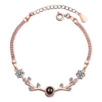 100 Idioma Eu te amo pulseiras para mulheres de aço inoxidável charme cúbico zirconia partido acessórios de jóias presente SL146