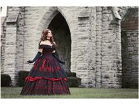 2020 Lace Black Red Abiti da sposa A spalle Vintage Lace-up del corsetto a file senza bretelle di bellezza spalle Plus Size Abito da sposa