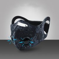 Karbon PM 2.5 Bisiklet Yüz Maskeleri Açık Rüzgar Geçirmez Toz Geçirmez Maskeleri Değiştirilebilir Aktif Karbon Filtre Yüz Maskesi Toptan Maske Vana ile