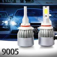 Headlamps 2pcs C6 LED Car Headlight Kit COB 9005 36W 7600LM White Light Bulbs
