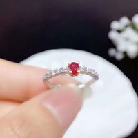 Natuurlijke eenvoudige schattige robijn ring voor ol vrouwen dagelijkse feest echte edelstenen fijne sieraden geschenken 925 sterling zilver met certificaat