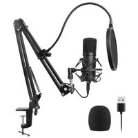 Microfoni Kit microfono USB Computer Cardioid Mic Podcast condensatore con chipset audio professionale per PC Karaoke, Youtub