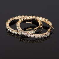 New hot sale Crystal Rhinestone Earrings Women Gold Sliver Hoop Earrings Fashion Jewelry Earrings For Women GD509
