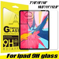Protetores de tela de vidro temperado de 0,3 mm para iPad Pro 12,9 polegadas ar 2 3 10,5 2019Mini 2 4 5 com pacote