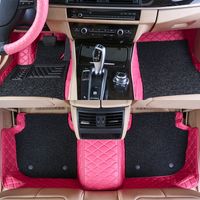 Custom Fit Car Floor Mats Specific Double Layer couro ECO amigável material Para Vast de Carro modelo e fazer 3 Pieces completa definir Mat Peach
