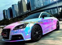 Premium rosa arco-íris cromado vinil filme filme arco-íris deriva bolha de vinil livre para decalque de carro tamanho: 1,35 * 18m