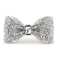 Pırıltılı Beyaz elmas Düğün Mens Bow Tie Moda Elmas Sağdıç Bow Kravatlar Real Resimleri Smokin Damat In Stok Ücretsiz Kargo