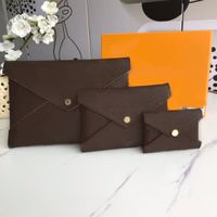 ORTA KÜÇÜK HALKASI GÜNDEM KAPAK tasarımcı bayanlar moda dizüstü kredi kartı sahibi kutu lüks cüzdan klasik üç parça bir takım