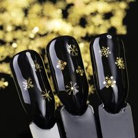 90 unids / caja 9style copo de nieve paquete mezclado arte de uñas decoraciones de navidad lentejuelas de metal colores de oro color salón